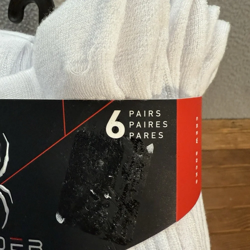 Spyder Socks Mens 6-12 Multicolor Crew Sock Polyester Spandex 12 Pairs Brand New